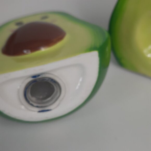 Avacado Salt and Pepper Shakers 3" Interlocking Halves Anthropomorphic Avacados - Picture 6 of 6